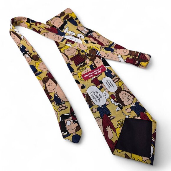Charlie Brown and Gang Dress Tie Men's Cartoon Comic Characters Retro Snoopy - Picture 2 of 6